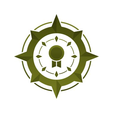 Madalya pusula logosu gradyan tasarım şablonu simgesi