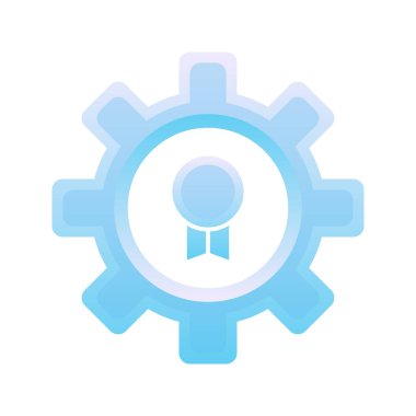 Madalya vites logosu gradyan tasarım şablonu simgesi