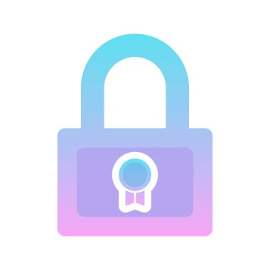 Madalya kilidi logo gradyan tasarım şablonu simgesi