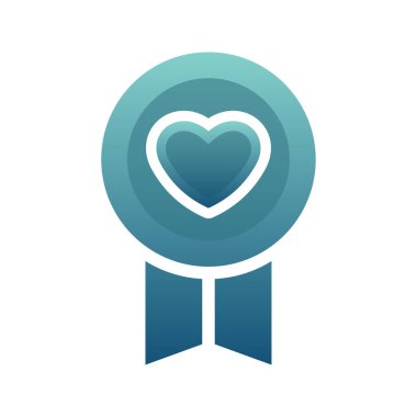 Madalya sevgisi logo gradyan tasarım şablonu simgesi