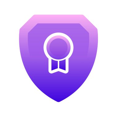 Madalya kalkanı logosu gradyan tasarım şablonu simgesi