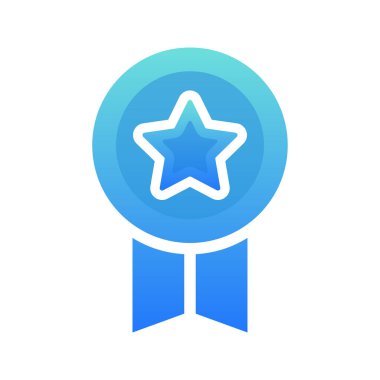 Madalya yıldızı logo gradyan tasarım şablonu simgesi