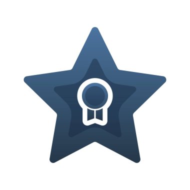 Madalya yıldızı logo gradyan tasarım şablonu simgesi