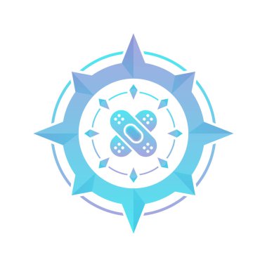bandaj pusula logo gradyan tasarım şablonu simgesi