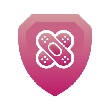 bandaj kalkanı logosu gradyan tasarım şablonu simgesi