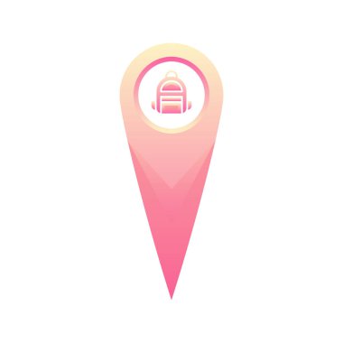 Sırt çantası logo gradyan tasarım şablonu simgesi