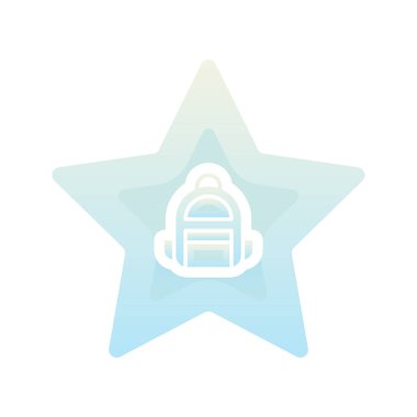 Sırt çantası yıldız logo gradyan tasarım şablonu simgesi