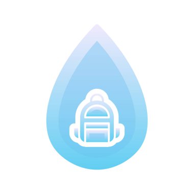 Sırt çantası su logosu gradyan tasarım şablonu simgesi