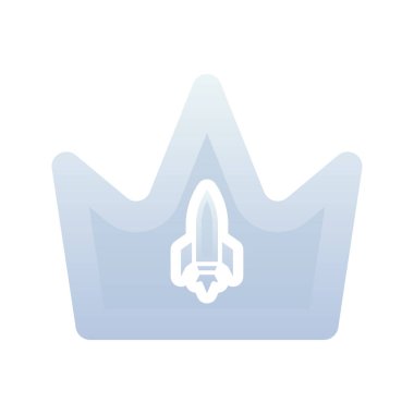 roket taç logosu gradyan tasarım şablonu simge elementi