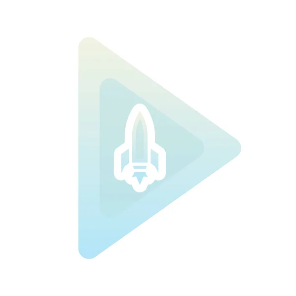 Rocket Play Logo Gradient Design Template Icon Element — Stock Vector