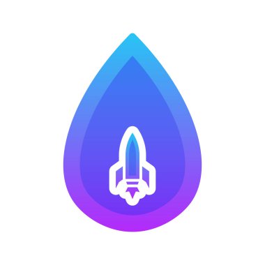 roket suyu logosu gradyan dizayn şablonu simge elementi