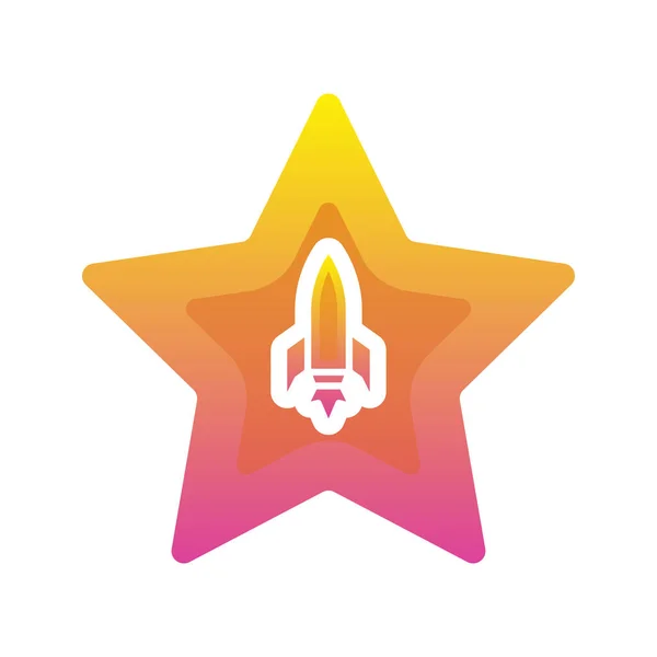 火箭明星标志渐变设计模板图标元素 — 图库矢量图片