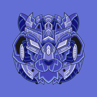 Soyut Renkli Geometrik Süslü Doodle Tiger Çizgi Film Çizim Vektörü. Logo, Duvar Kağıdı, Banner, Arkaplan, Kart, Kitap Resimleri, Tişört Tasarımı, Etiket, Kapak