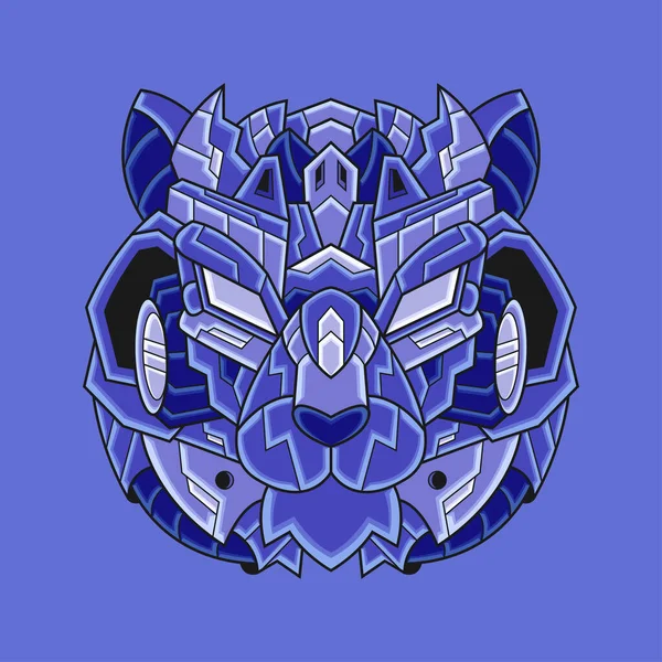 Abstrakte Bunte Geometrische Ornament Doodle Tiger Illustration Cartoon Concept Vector — Stockvektor