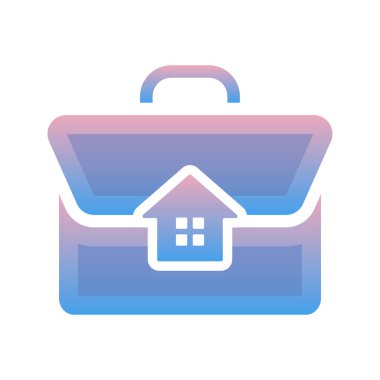 bavul eve logo gradyan tasarım şablon simgesi ögesi