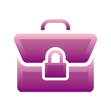 bavul kilidi logo gradyan tasarım şablon simgesi ögesi