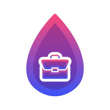 bavul su logosu gradyan tasarım şablonu simge elementi