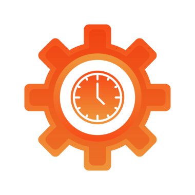 Saat dişlisi logosu gradyan tasarım şablonu simge elementi