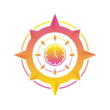 saat pusula logo gradyan tasarım şablon simgesi ögesi