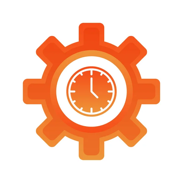Clock Gear Logo Gradient Design Template Icon Element —  Vetores de Stock