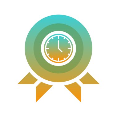 Saat madalyası logosu grafiksel tasarım şablon elementi