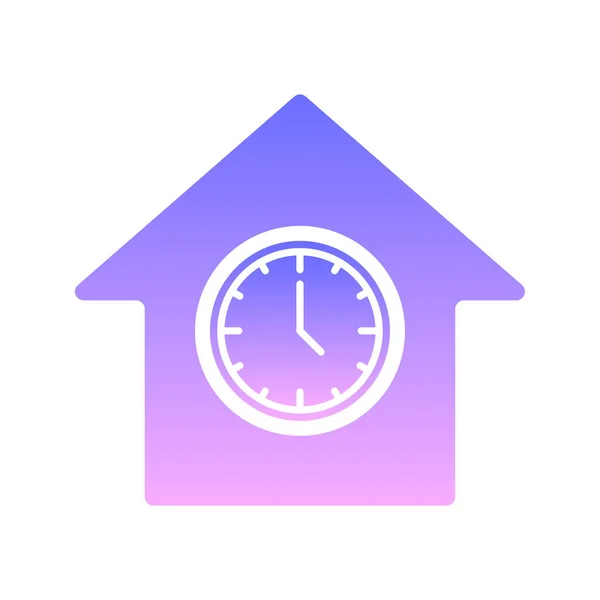 Clock Home Logo Gradient Design Template Icon Element — 스톡 벡터