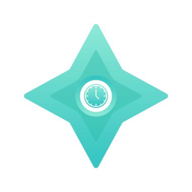 saat shuriken logo gradyan tasarım şablon simgesi ögesi