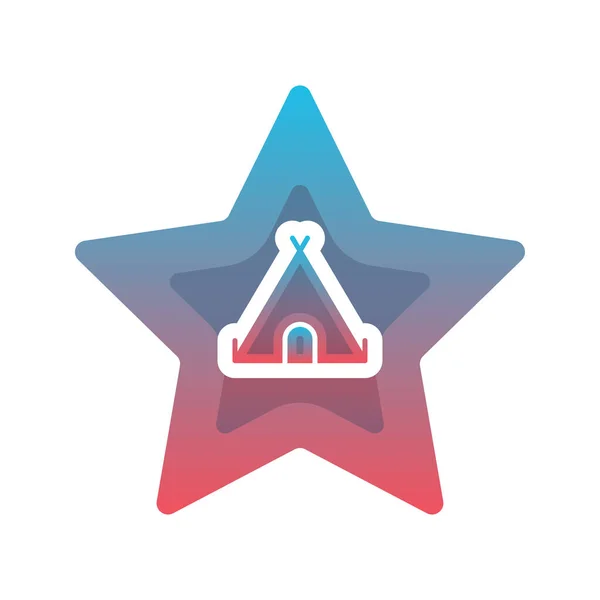 Tent Star Logo Gradient Design Template Icon Element — Stockvektor