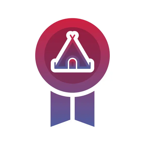 Tent Medal Logo Gradient Design Template Icon Element — Stockvektor