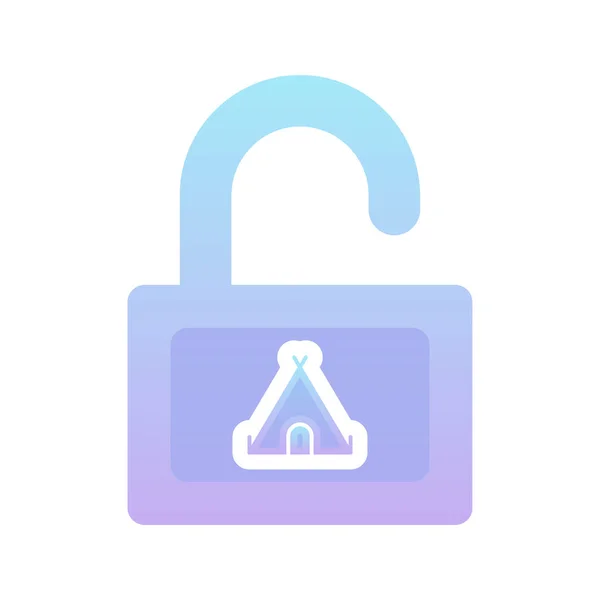 Tent Padlock Logo Gradient Design Template Icon Element — Stockvector