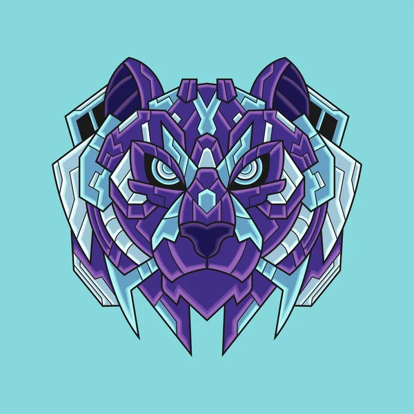 Abstract Colorful Geometric Ornament Doodle Tiger Illustration Tribal Cartoon Concept — Stockový vektor