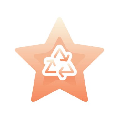 recycle star logo gradient design template icon element