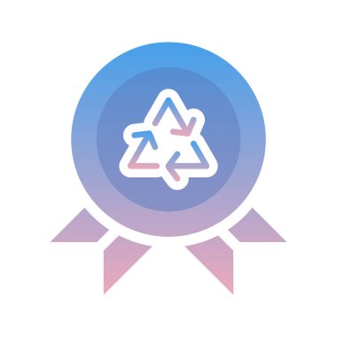 recycle medal logo gradient design template icon element