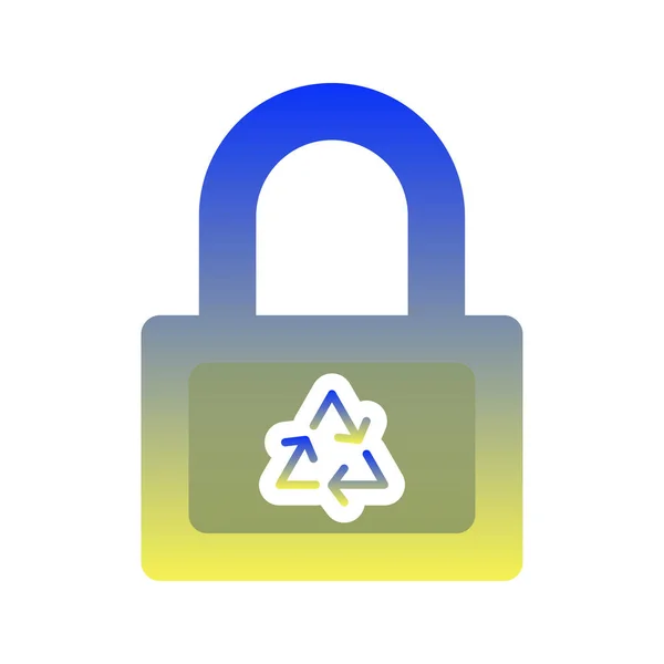 Recycle Lock Logo Gradient Design Template Icon Element — стоковый вектор