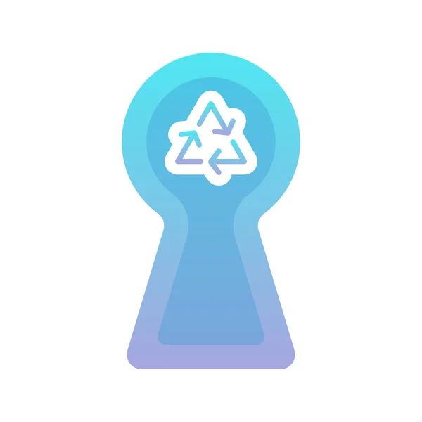 Recycle Keyhole Logo Gradient Design Template Icon Element — Archivo Imágenes Vectoriales