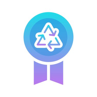 recycle medal logo gradient design template icon element