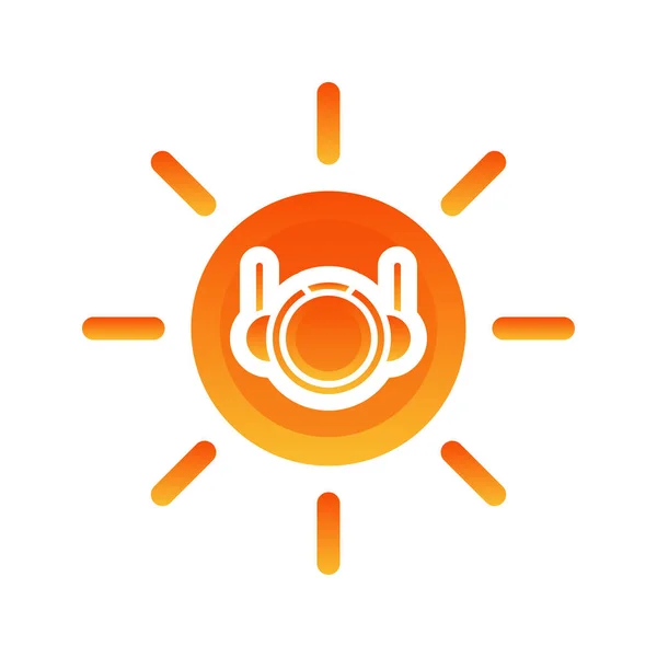 Sun Astronaut Logo Gradient Design Template Icon Element — Stockvektor