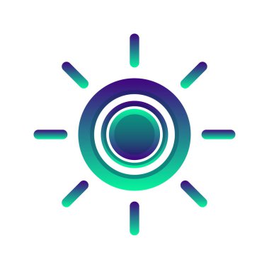 sun coin logo gradient design template icon element