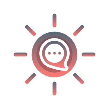 sun chat logo gradient design template icon element