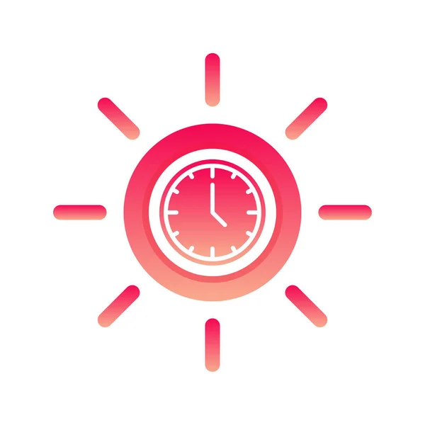 Sun Clock Logo Gradient Design Template Icon Element — стоковый вектор