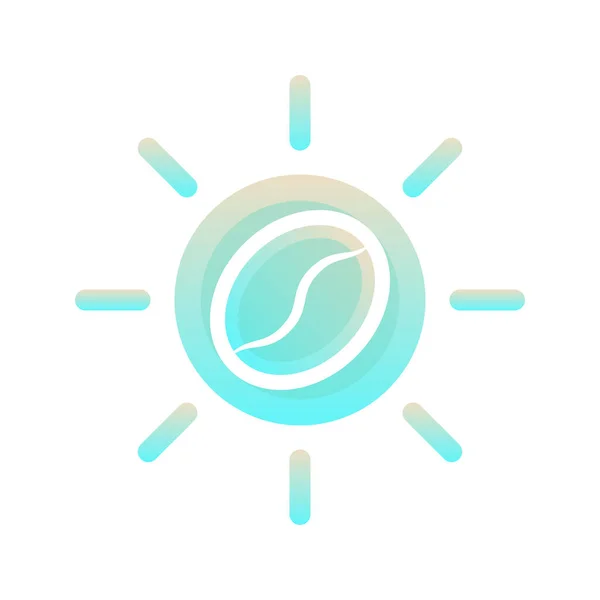 Sun Coffee Logo Gradient Design Template Icon Element — Stockvektor