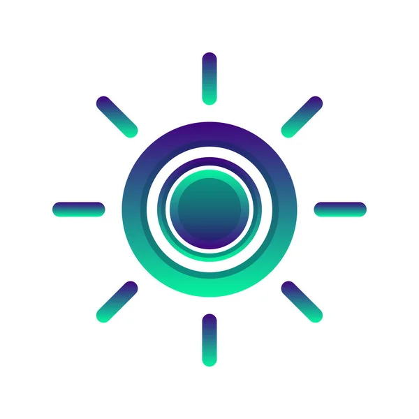 Sun Coin Logo Gradient Design Template Icon Element — Stockvektor