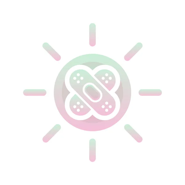 Sun Bandage Logo Gradient Design Template Icon Element — Stockvektor