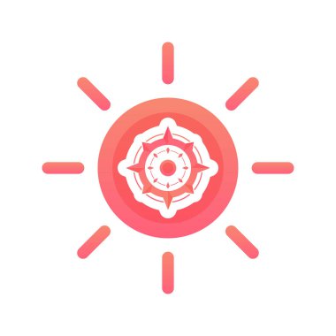 sun compass logo gradient design template icon element