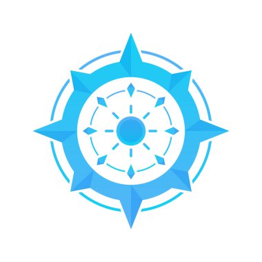 sun compass logo gradient design template icon element