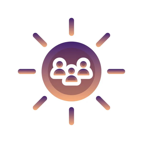 Sun Community Logo Gradient Design Template Icon Element — Stockvektor