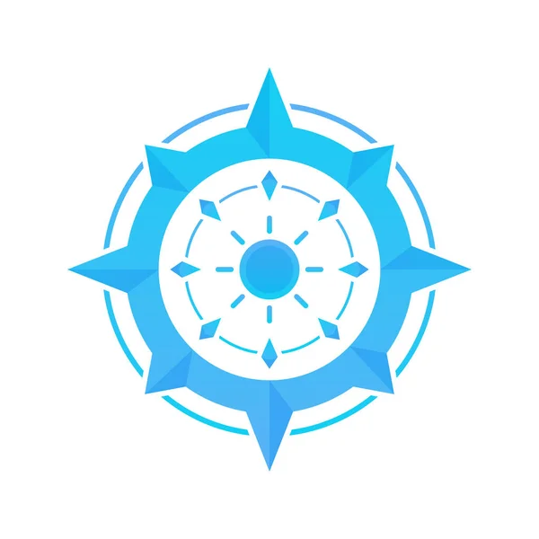 Sun Compass Logo Gradient Design Template Icon Element —  Vetores de Stock