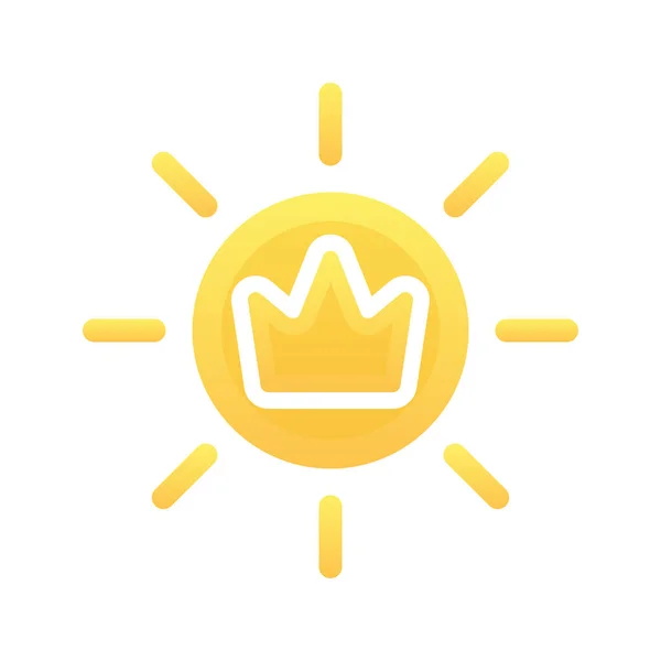 Sun Crown Logo Gradient Design Template Icon Element — Stockvektor