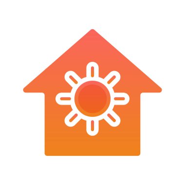 sun home logo gradient design template icon element