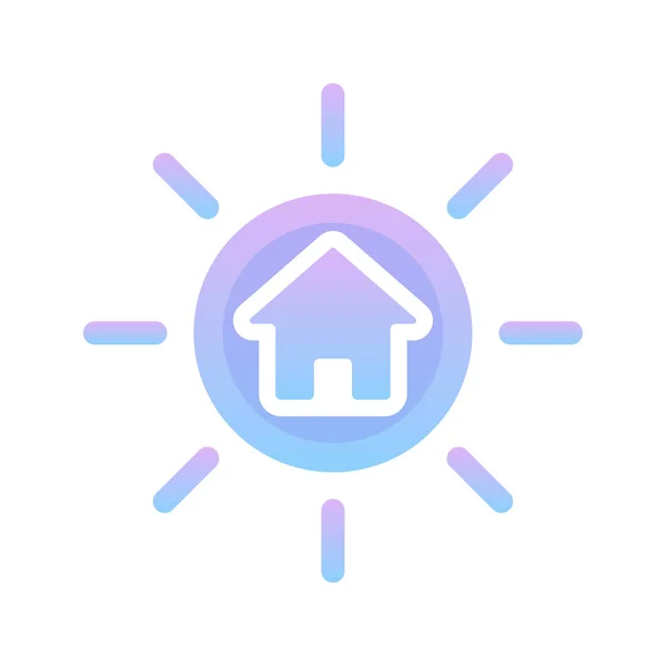 Sun Home Logo Gradient Design Template Icon Element — ストックベクタ